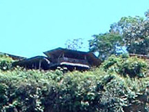Enlargement to show buildings perched on cliff-top