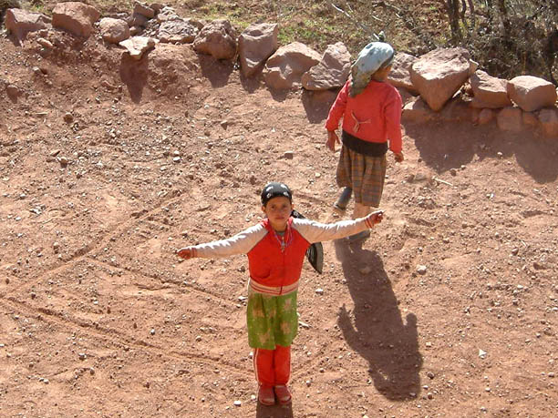 girls playing hopscotch